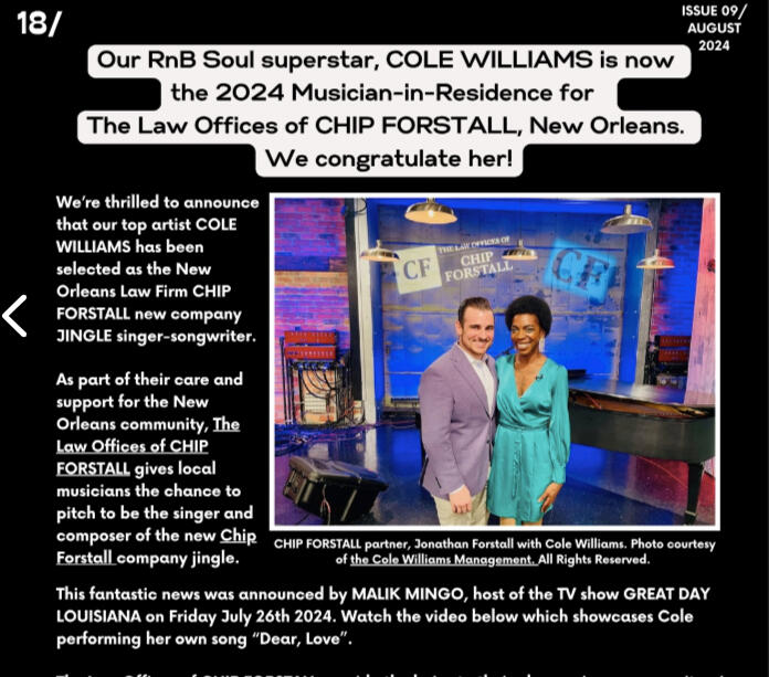 Jonathan Forstall and Cole Williams on Great Day Louisiana Jonathan Forstall and Cole Williams on Great Day Louisiana
